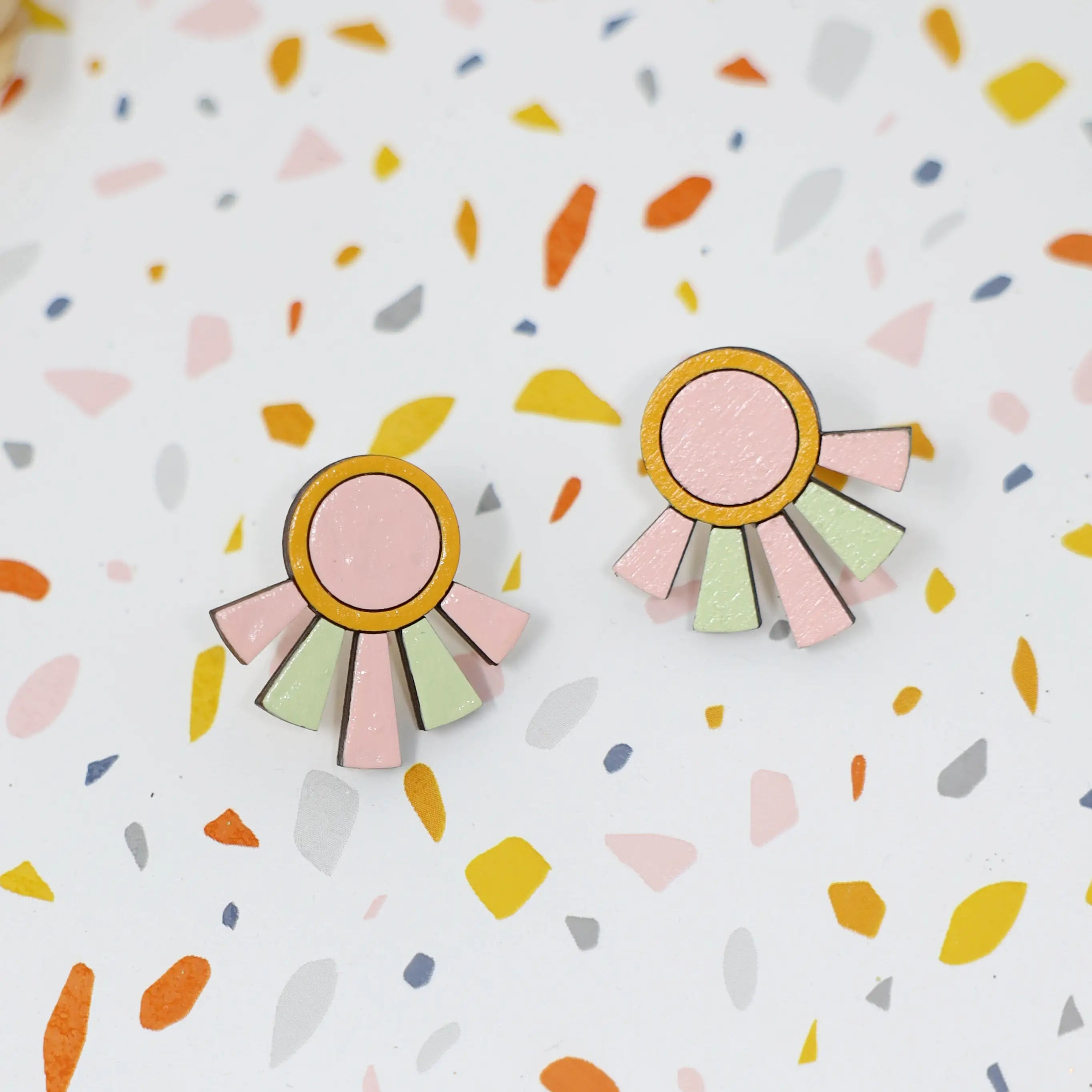LE CHIC MIAMI Earrings Art Deco Pastel Studs