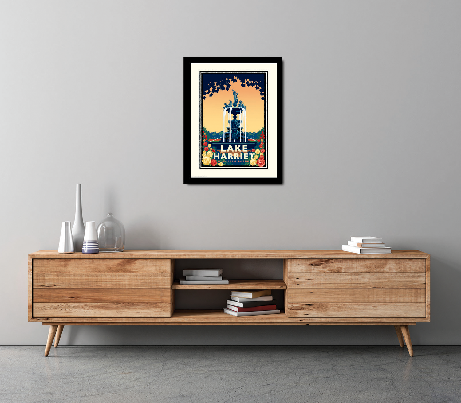 Landmark MN | Lake Harriet Rose Garden Minneapolis Art Print - My American Goods
