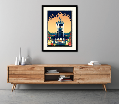 Landmark MN | Lake Harriet Rose Garden Minneapolis Art Print - My American Goods