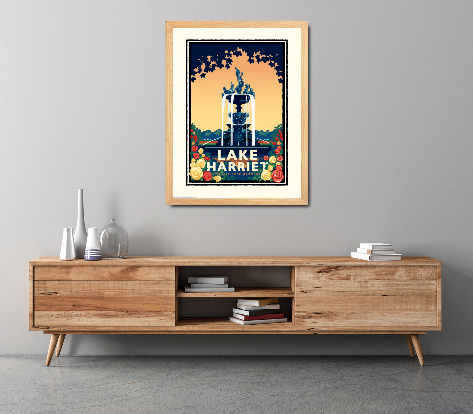 Landmark MN | Lake Harriet Rose Garden Minneapolis Art Print - My American Goods