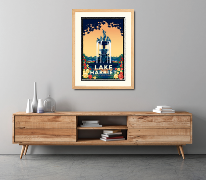 Landmark MN | Lake Harriet Rose Garden Minneapolis Art Print - My American Goods