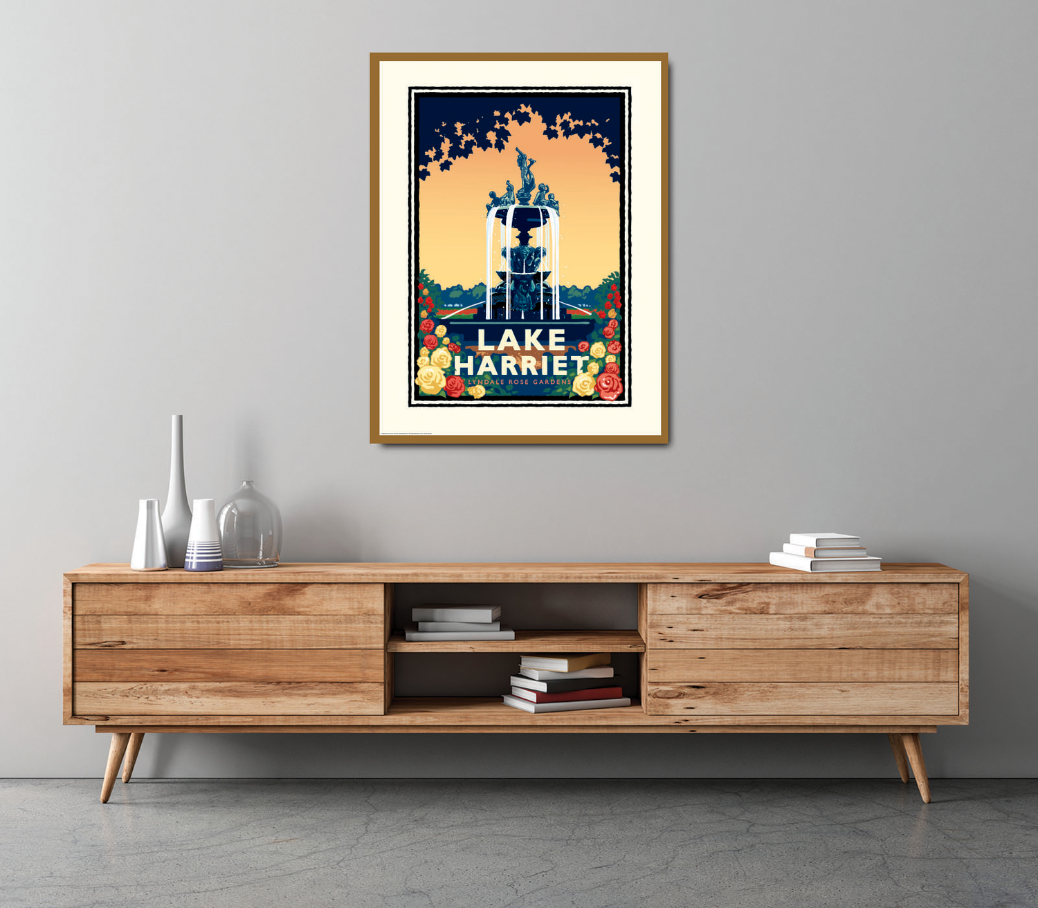 Landmark MN | Lake Harriet Rose Garden Minneapolis Art Print - My American Goods