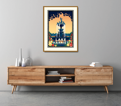 Landmark MN | Lake Harriet Rose Garden Minneapolis Art Print - My American Goods