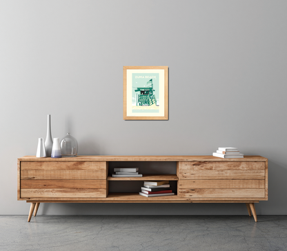 Landmark CA | Lifeguard Stand Zuma Beach Giclee Print - My American Goods