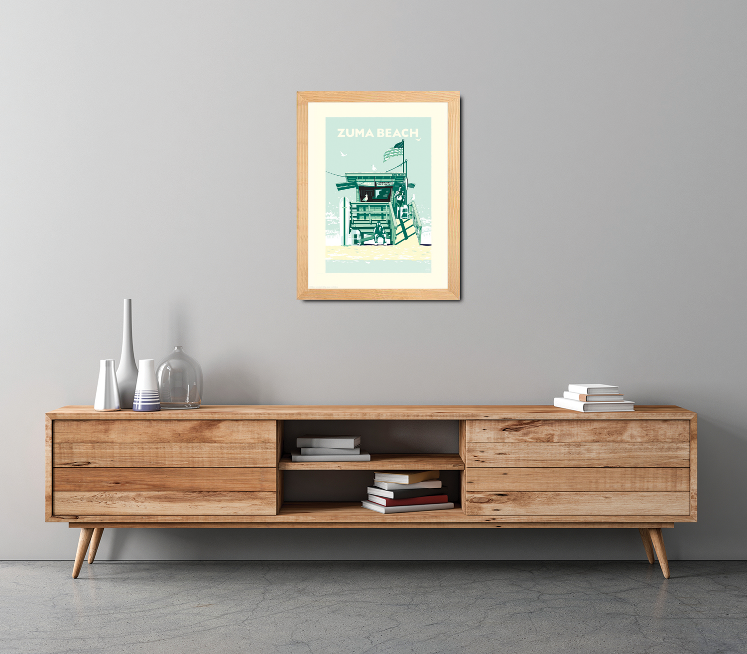 Landmark CA | Lifeguard Stand Zuma Beach Giclee Print - My American Goods
