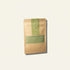 Kraft paper packaging with a green label on a white background