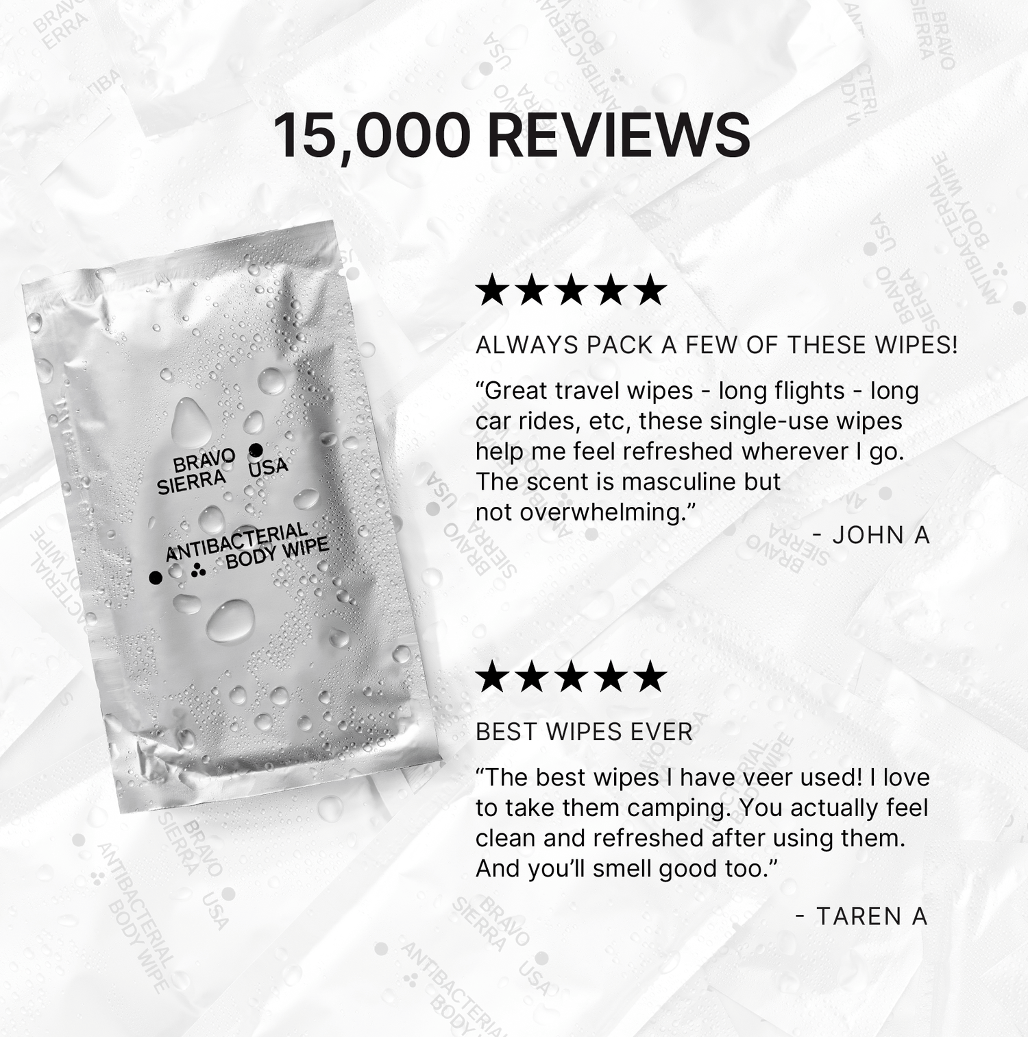 Bravo Sierra BODY WIPES Antibacterial Body Wipes