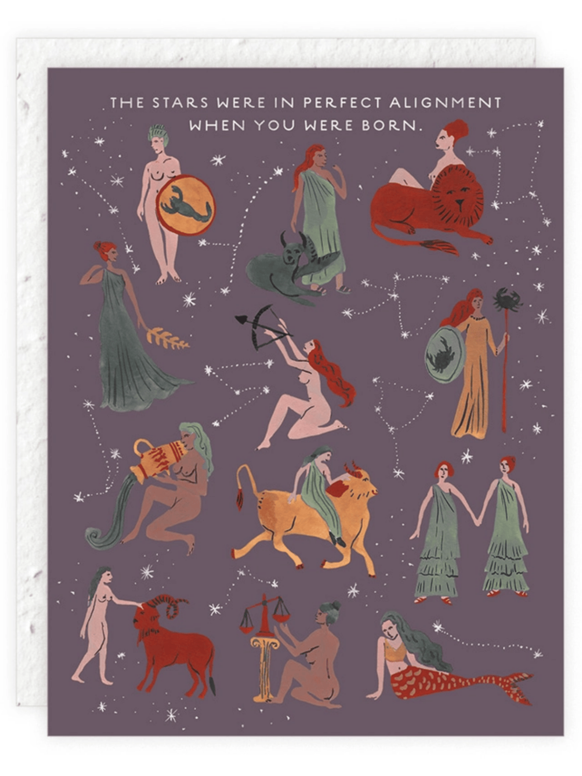 Ash &amp; Rose Greeting &amp; Note Cards Astrological Ladies - Seeded Birthday Card