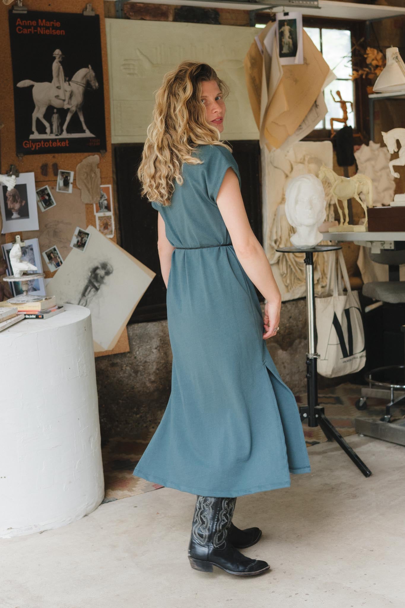 Cairo Dress in Aegean