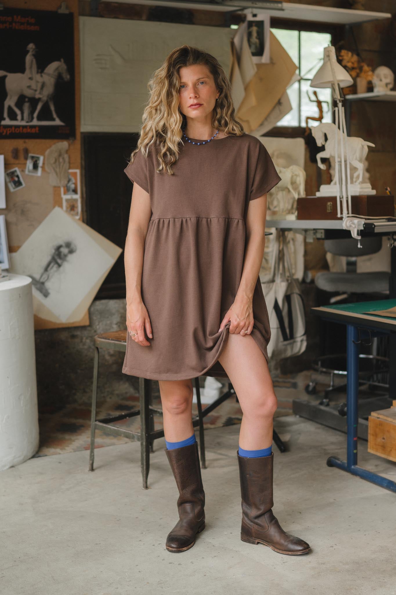 Porch Dress in Umber