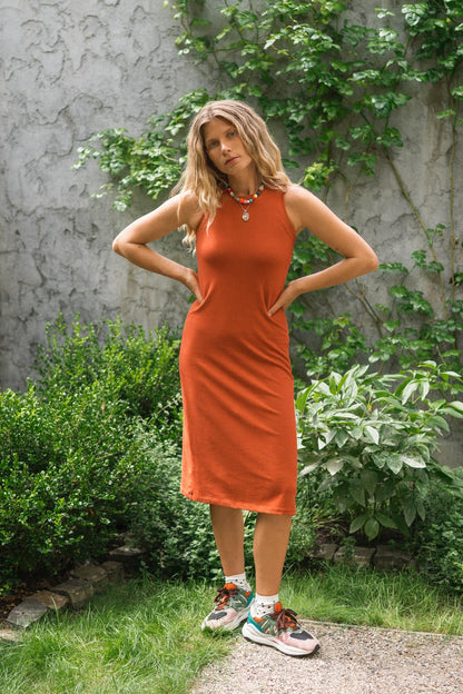 Serena Dress in Persimmon