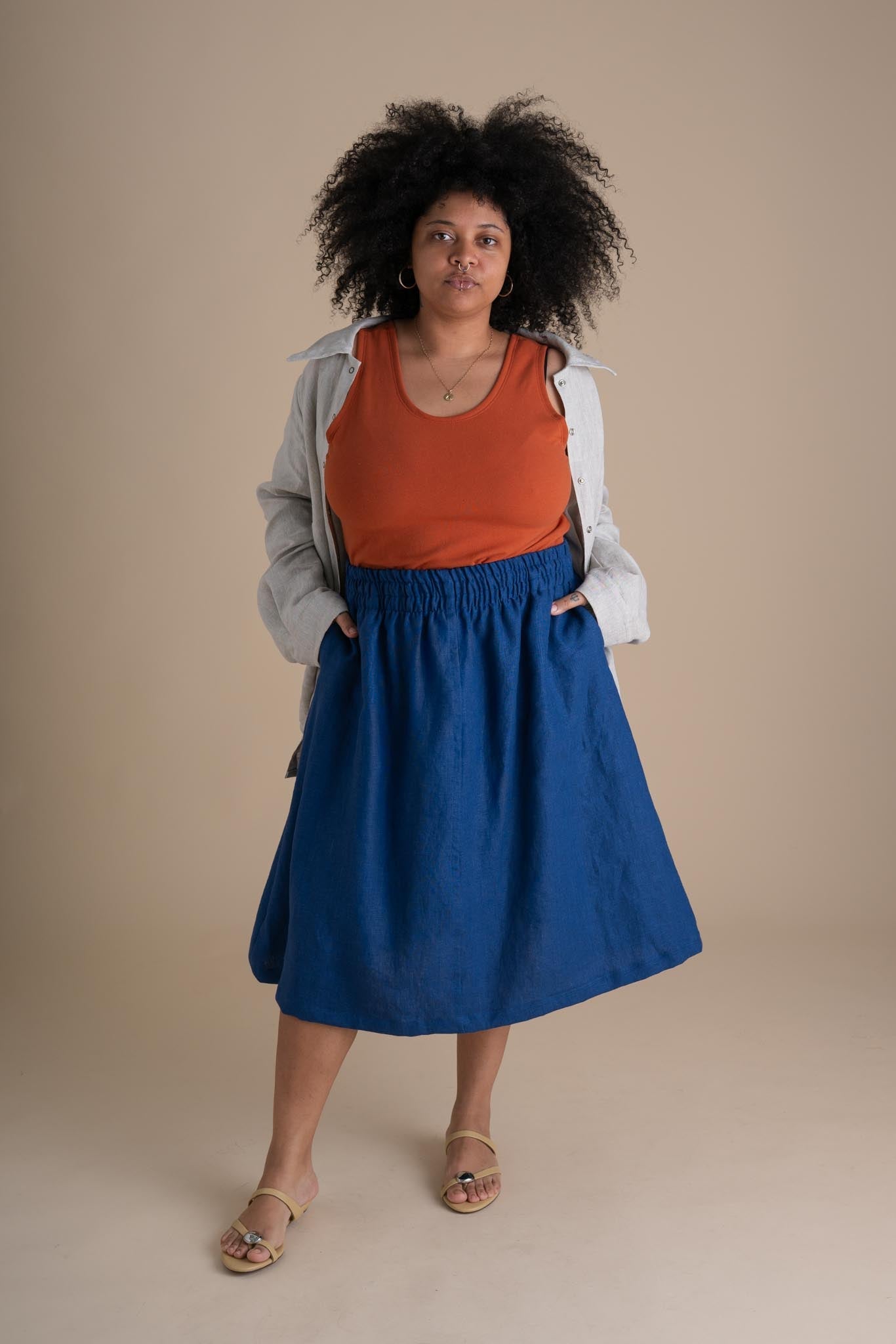 Evening Midi Skirt in Kingfisher