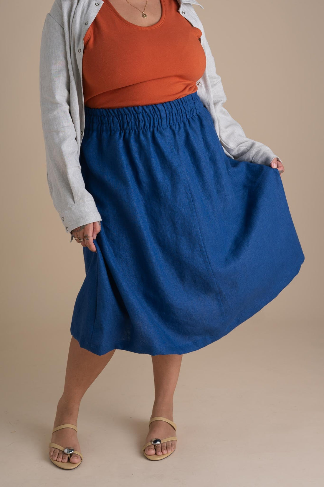 Evening Midi Skirt in Kingfisher