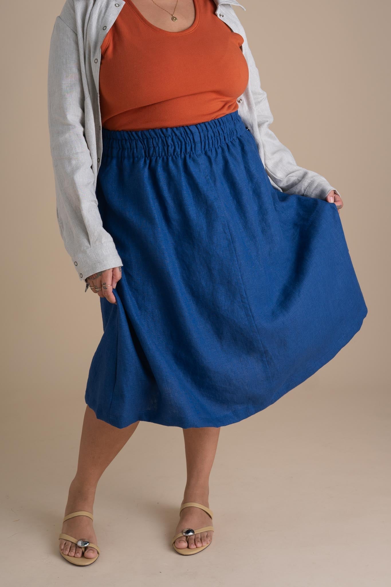 Evening Midi Skirt in Kingfisher