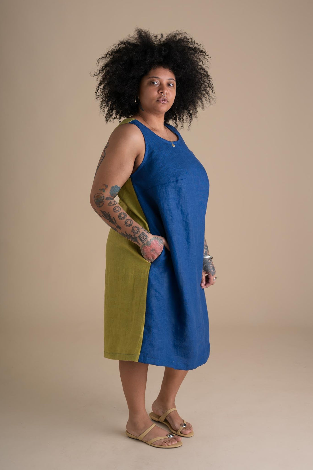 Field Dress in Kingfisher Citrus