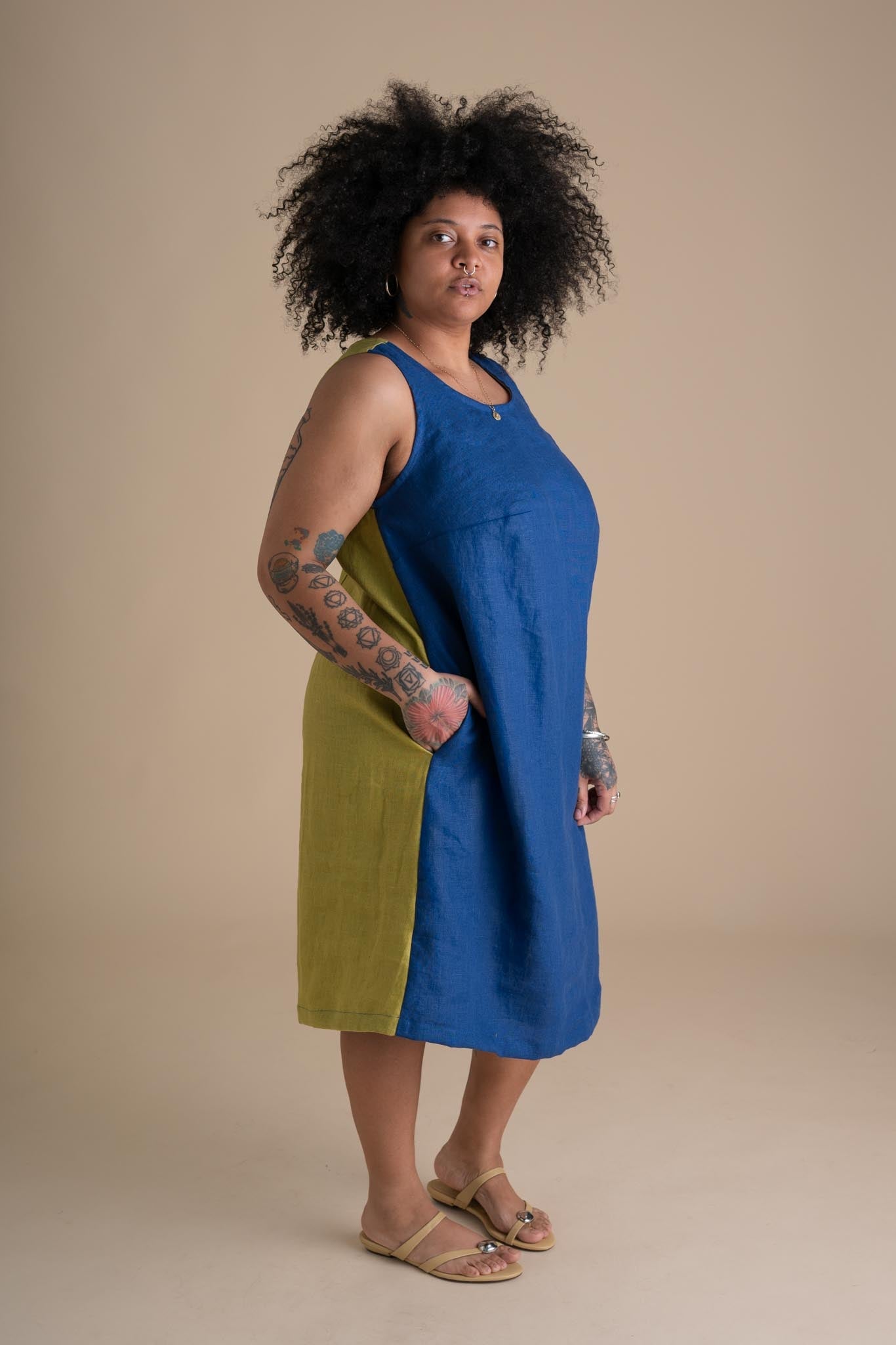 Field Dress in Kingfisher Citrus