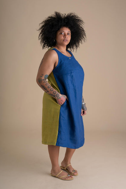 Field Dress in Kingfisher Citrus