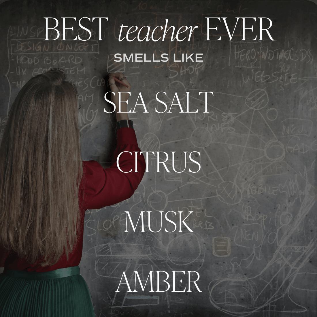 Best Teacher Ever Soy Candle - Clear Jar - 9 oz (Salt and Sea) - My American Goods