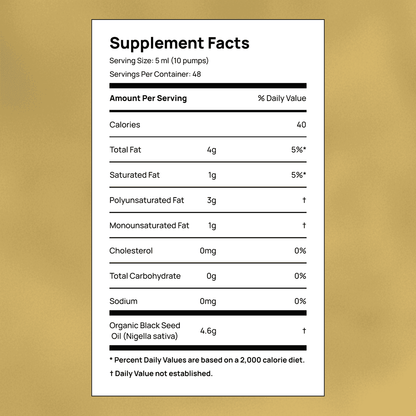 High Potency Cold-Pressed Organic Black Seed Oil with 3% Thymoquinone