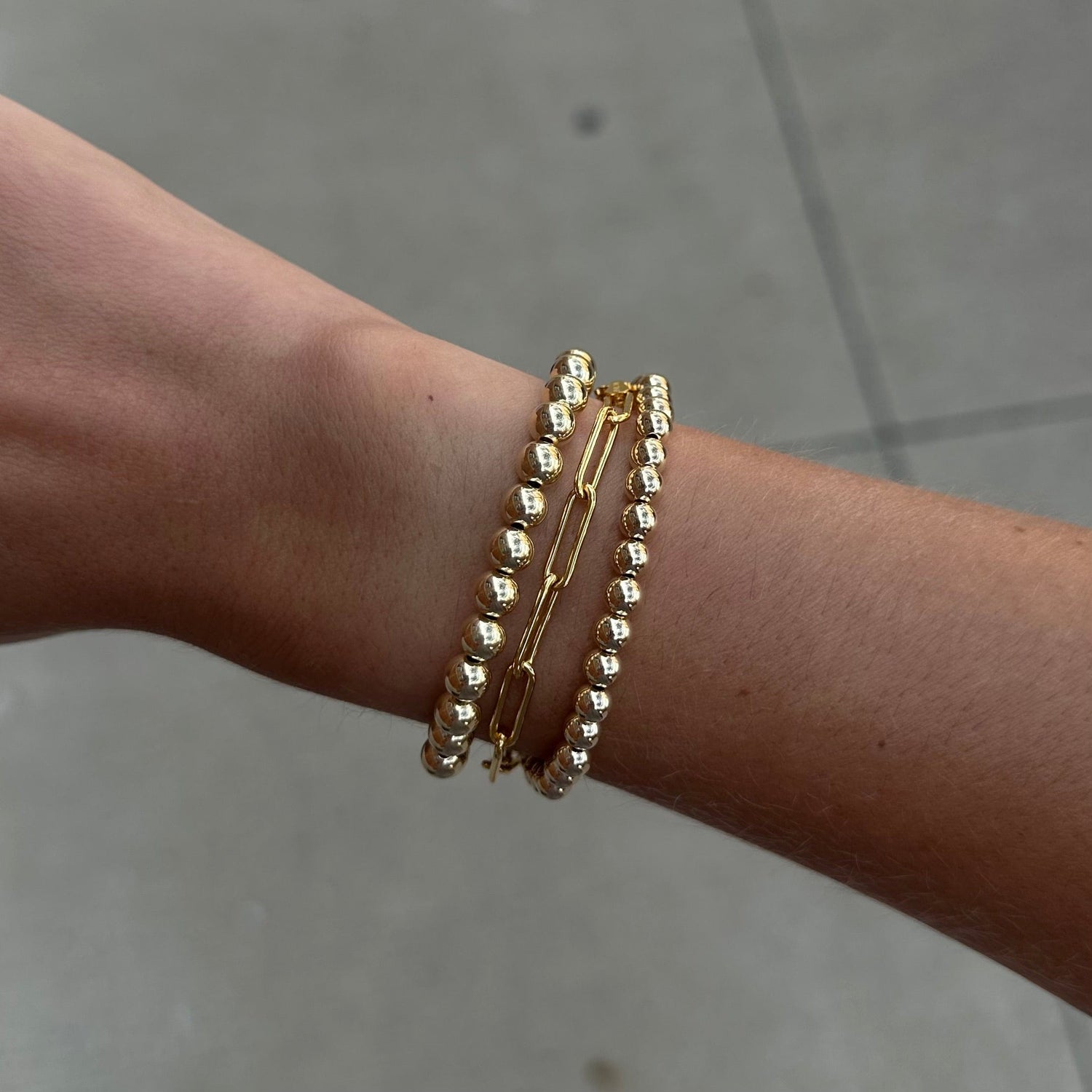 Chunky Paperclip + Juno Bracelet Triple Stack