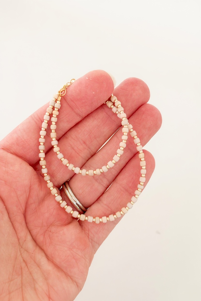 14k Gold-Filled Blush &amp; Gold Layer Bracelet