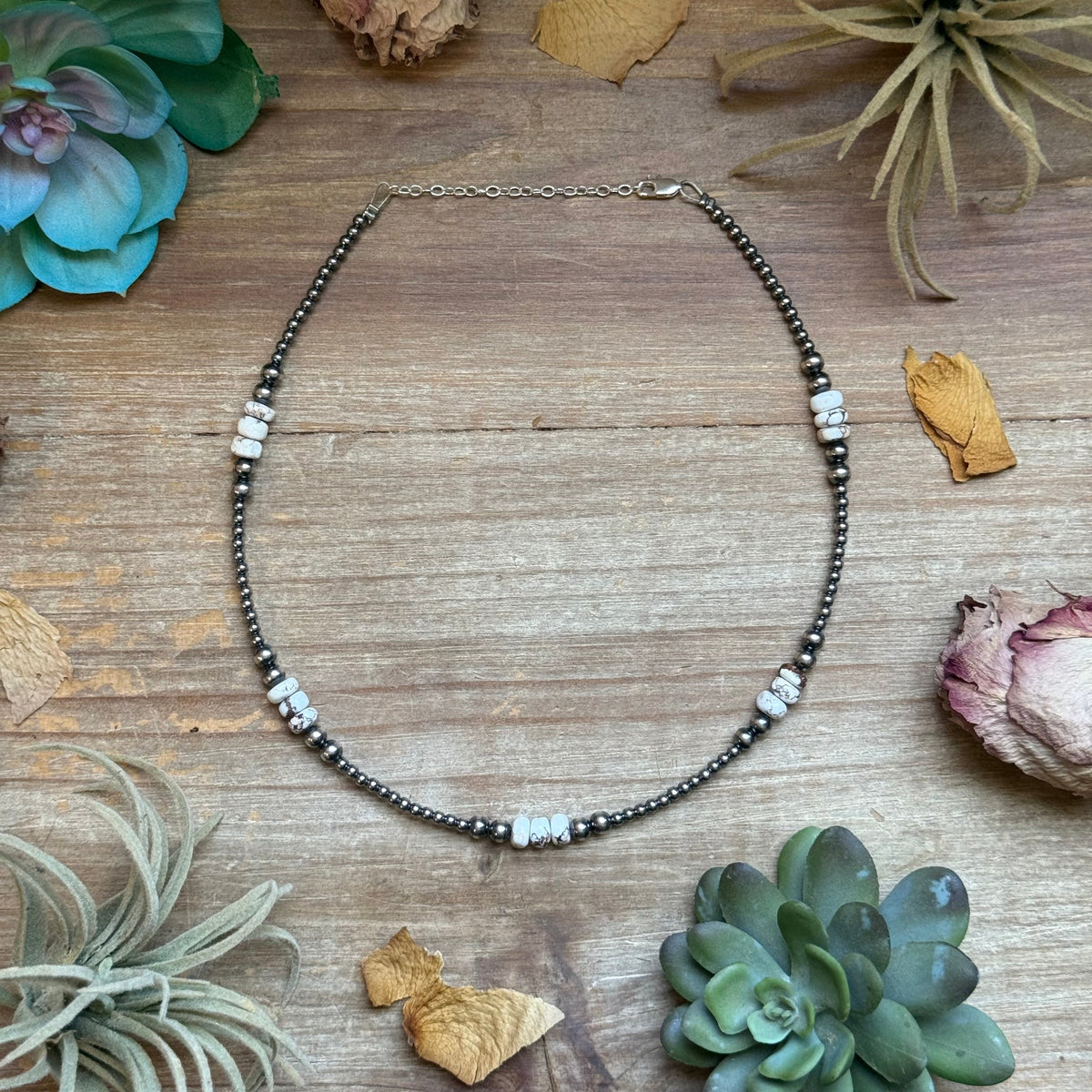 Wild Horse &amp; Sterling Silver Pearl Necklace