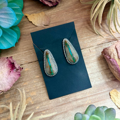 Ribbon Royston Turquoise Stud Earrings by Jason Ogg – No. 1