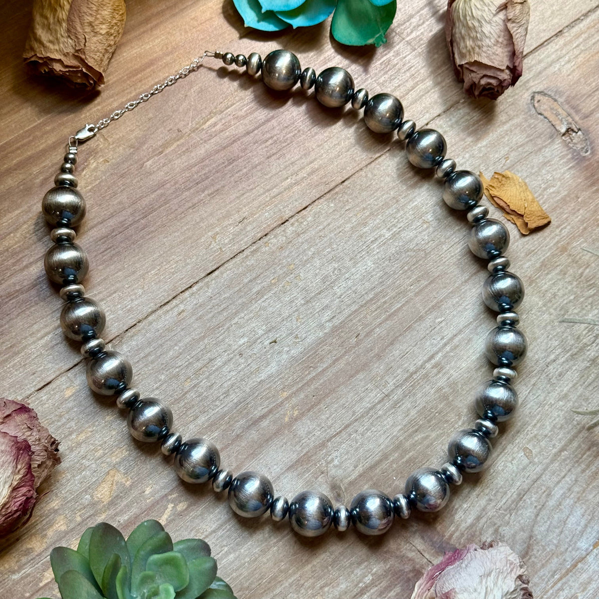 19.5" Graduated Sterling Silver Pearl Statement Necklace – 16mm