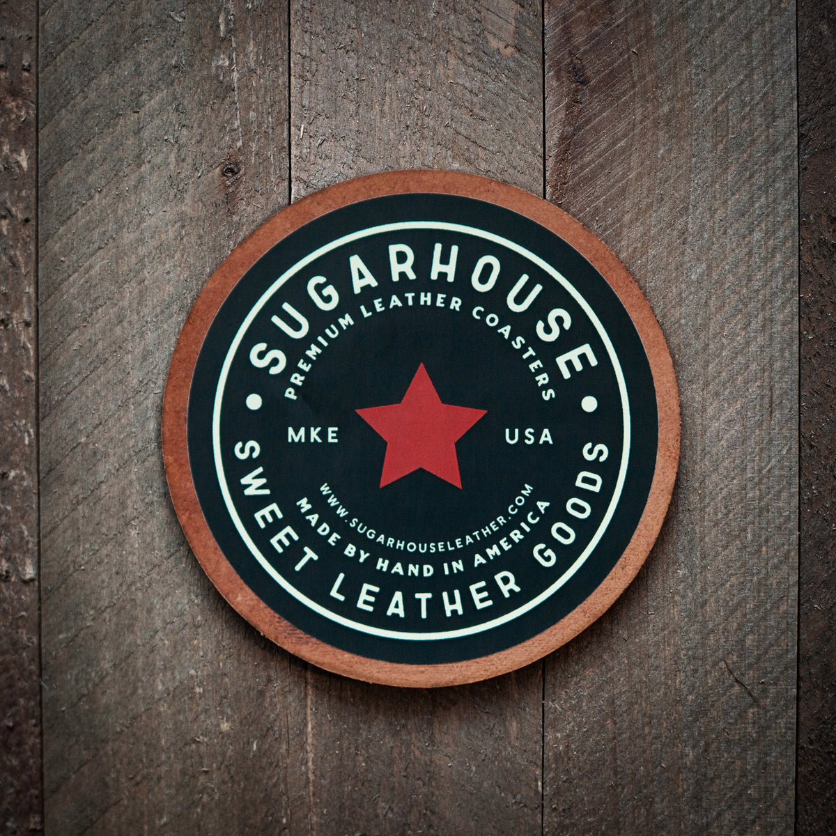12 Gauge Leather Coaster