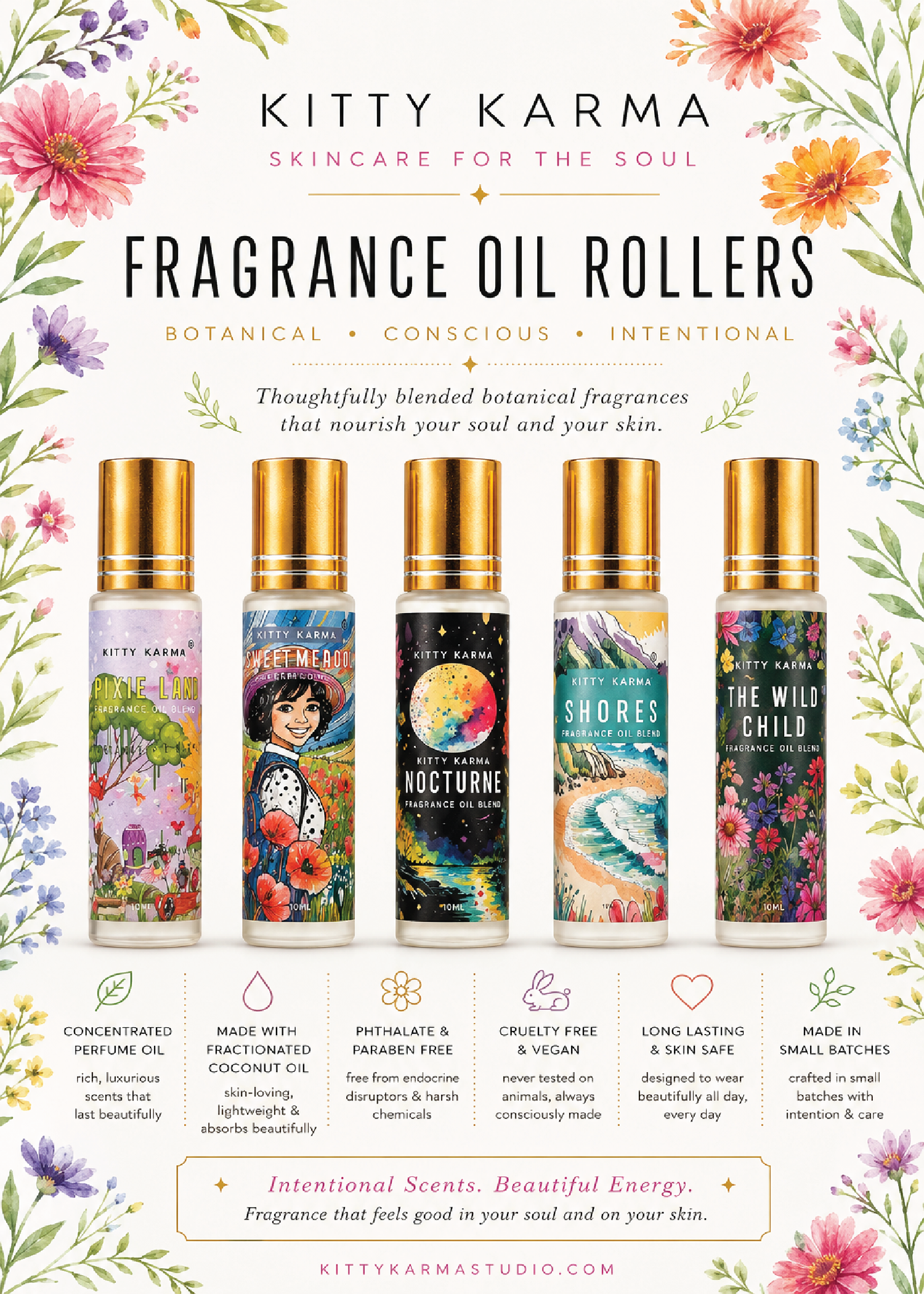 Nocturne Perfume Oil Roller | Amber &amp; Musk | Kitty Karma Studio