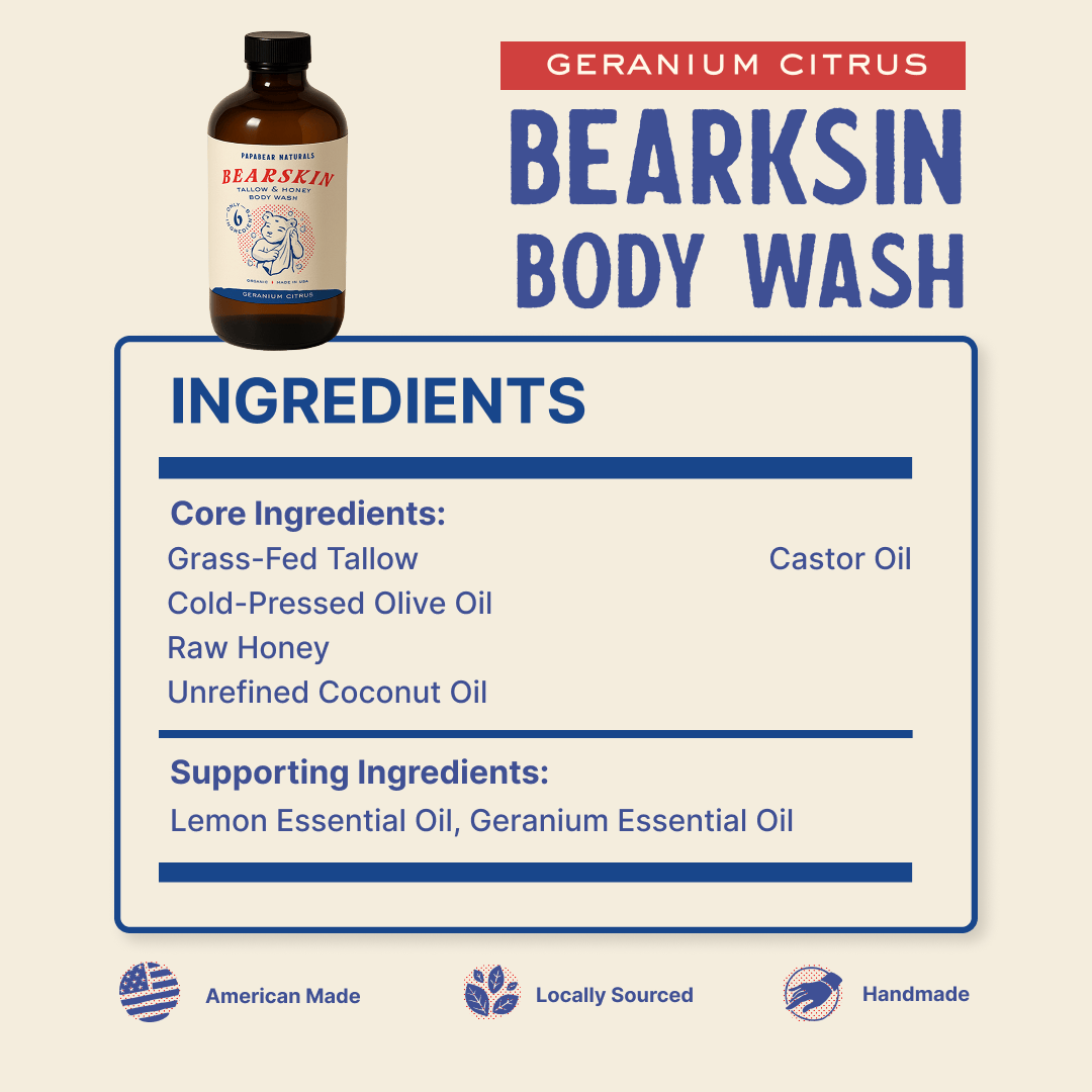PapaBear Naturals Papabear Bearskin Body Wash 16 oz