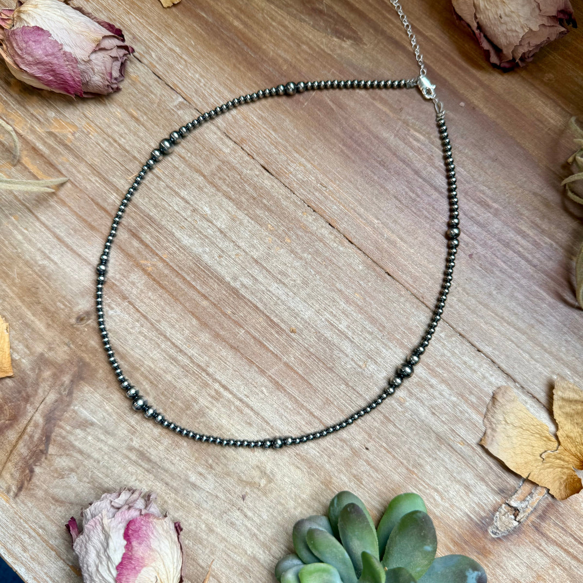 18" Graduated Sterling Silver Pearl Necklace – 3mm