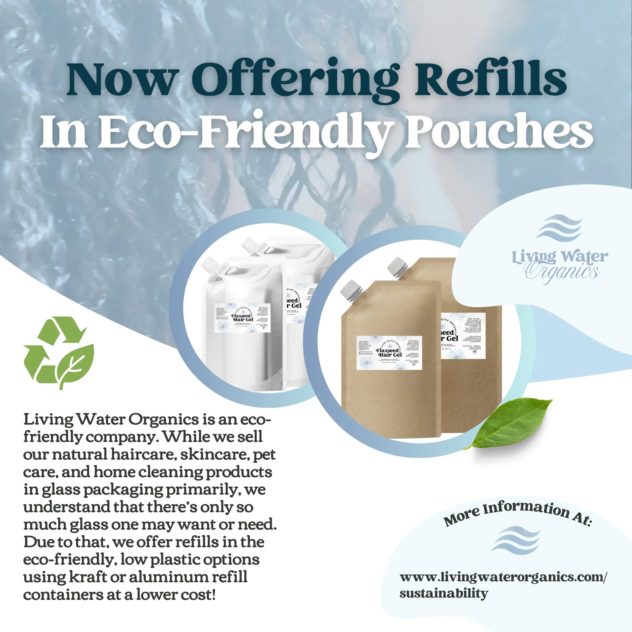 Living Water Organics Aloe Vera &amp; Flaxseed Gel