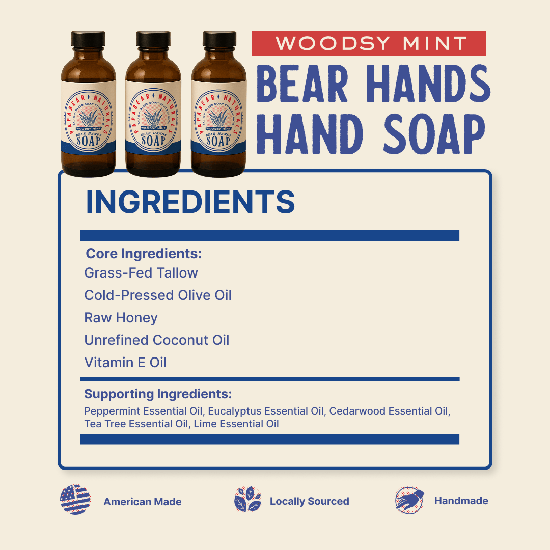 PapaBear Naturals Bear Hands Soap - 1 oz (3 Pack)