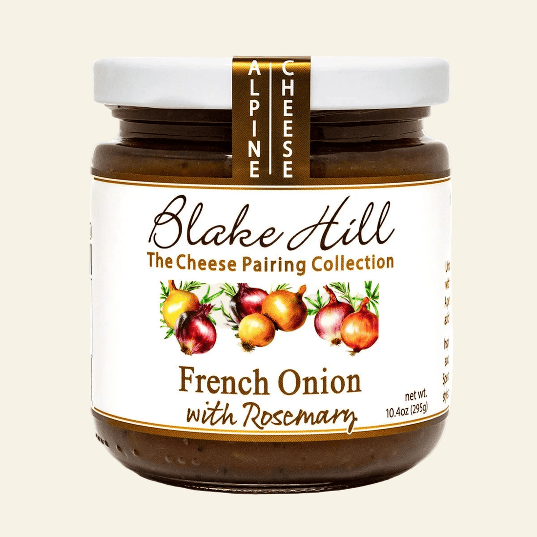 Jar of French Onion with Rosemary spread from Blake Hill on a white background
