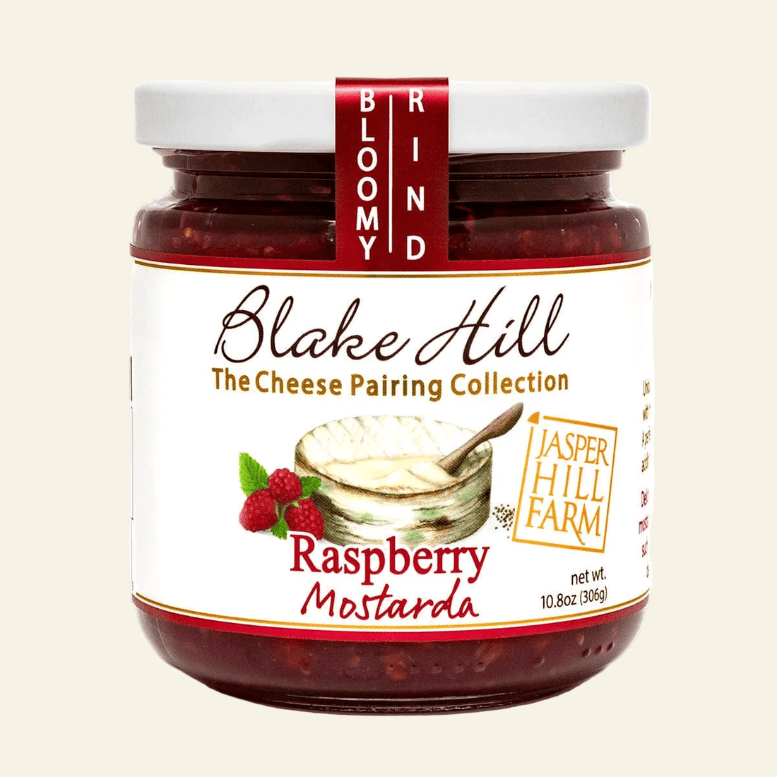 Jar of Blake Hill Raspberry Mustarda on a white background
