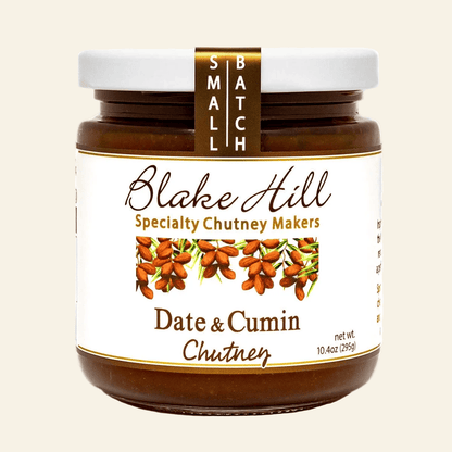 Jar of Blake Hill Date &amp; Cumin Chutney on a white background