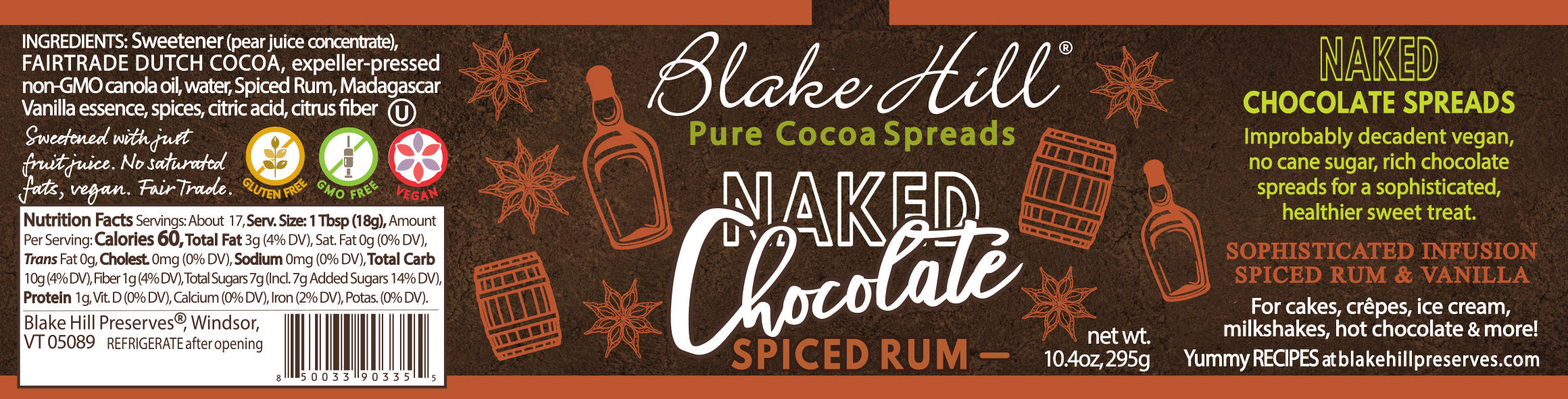 Naked Chocolate Spiced Rum Spread