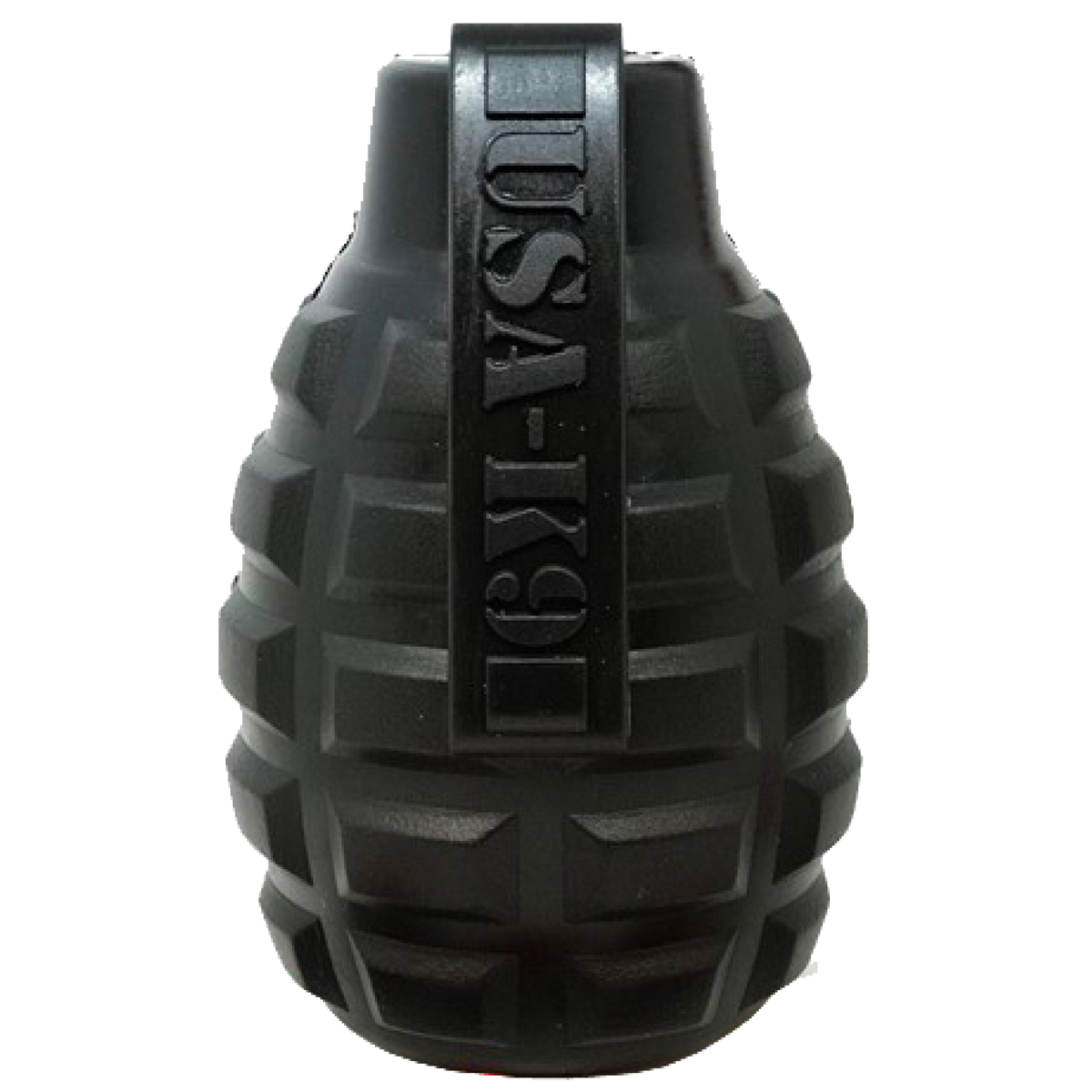 USA-K9 Grenade Shaped eDispenser Durable Dog Chew Toy &amp; Treat Dispenser - Magnum Black