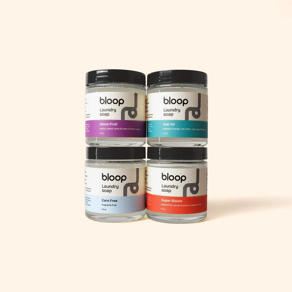 Bloop Laundry Soap 4 Pack of 4 oz Samples Sample Pack - All Four 4oz Samples
