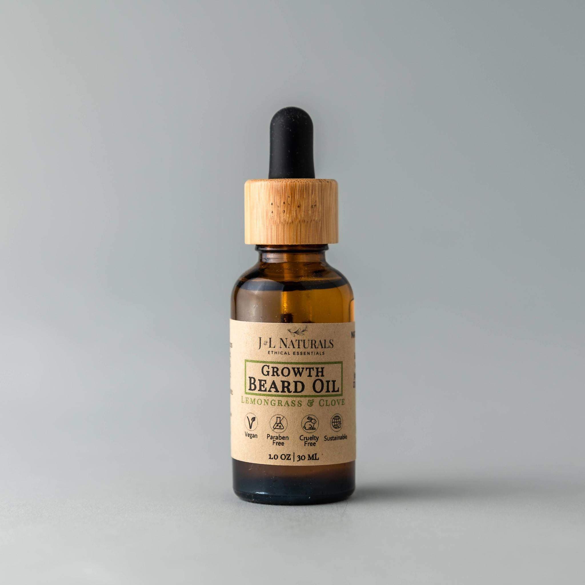 J&amp;L Naturals Beard Oil Growth / Lemongrass &amp; Clove Beard Oil