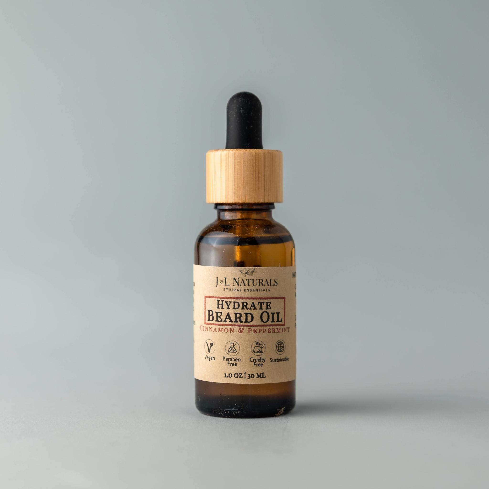 J&amp;L Naturals Beard Oil Hydrate / Cinnamon &amp; Peppermint Beard Oil