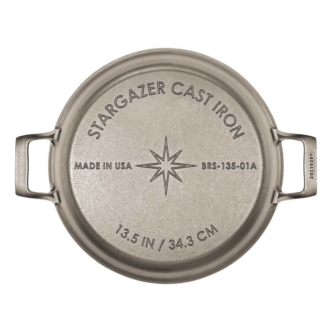 Stargazer Cast Iron Cookware 13.5-Inch Cast Iron Braiser