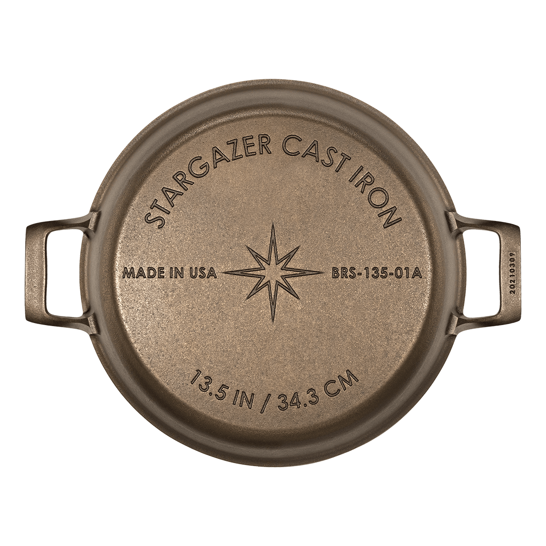 Stargazer Cast Iron Cookware 13.5-Inch Cast Iron Braiser