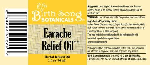 Birth Song Botanicals Co. Tinctures Default Herbal Ear Oil, Natural Ear Drops, Blended with Garlic and Mullein Flowers, for Swimmers and Wax Removal 1 oz.