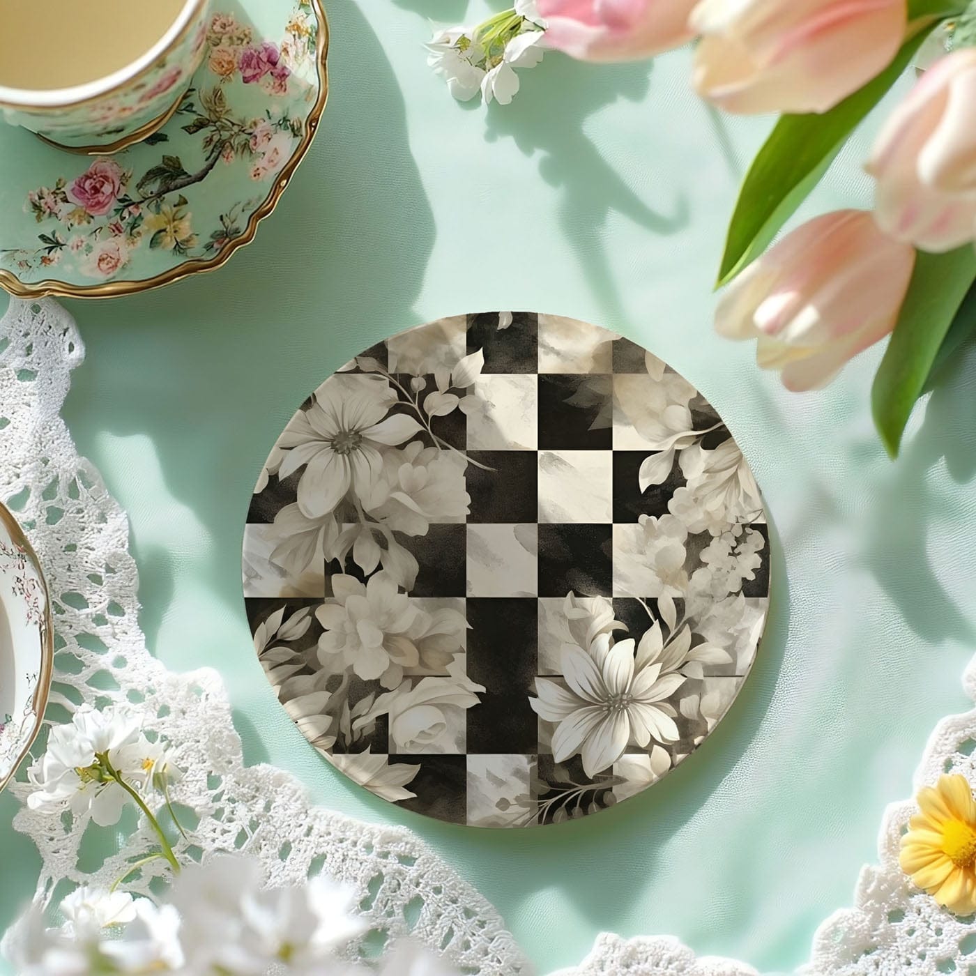 Courtly Check Coasters