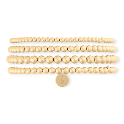 Cuffed by Nano LLC SMALL - 6.5" / b Old English Initial Juno Four Bracelet Stack