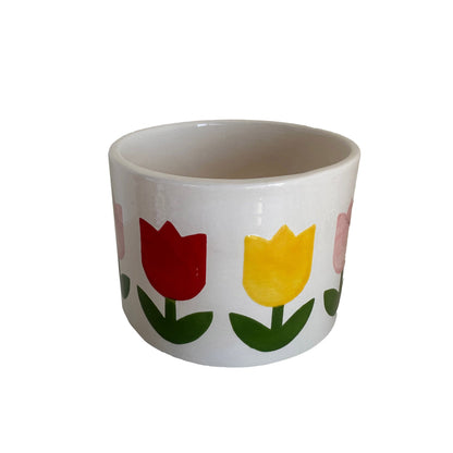 Ruby Clay Company Candle of Pure Beeswax / Small / Classic Multicolor Tulip Fever Hand Poured Candle &amp; Vase