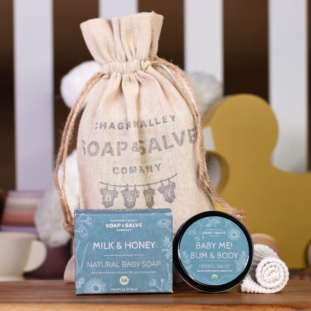 Chagrin Valley Soap &amp; Salve Gift Baby Bundle Bundle: Baby Me! Organic Skin Care Bundle