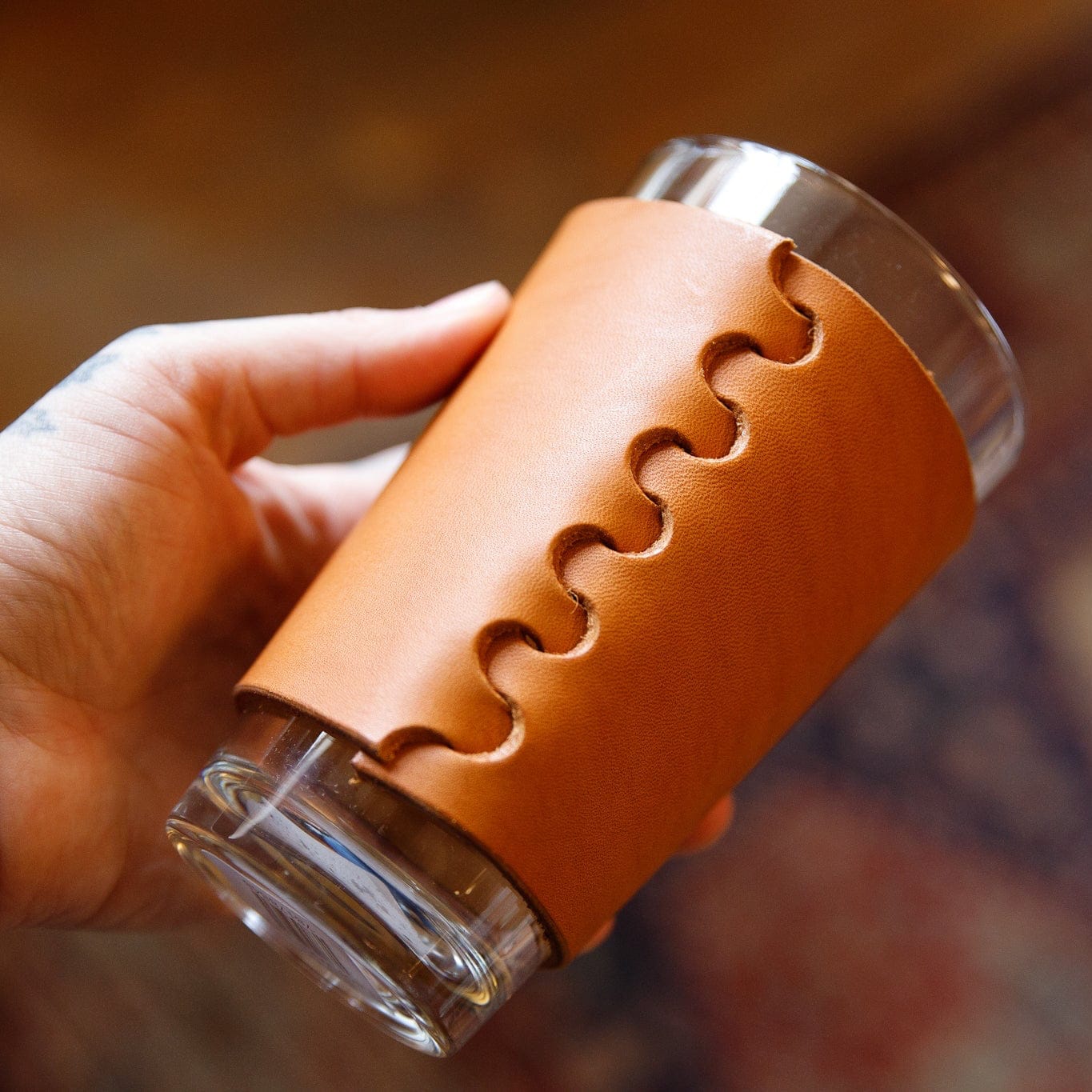 The Local Branch Leather Leather Pint Glass  - USA Made